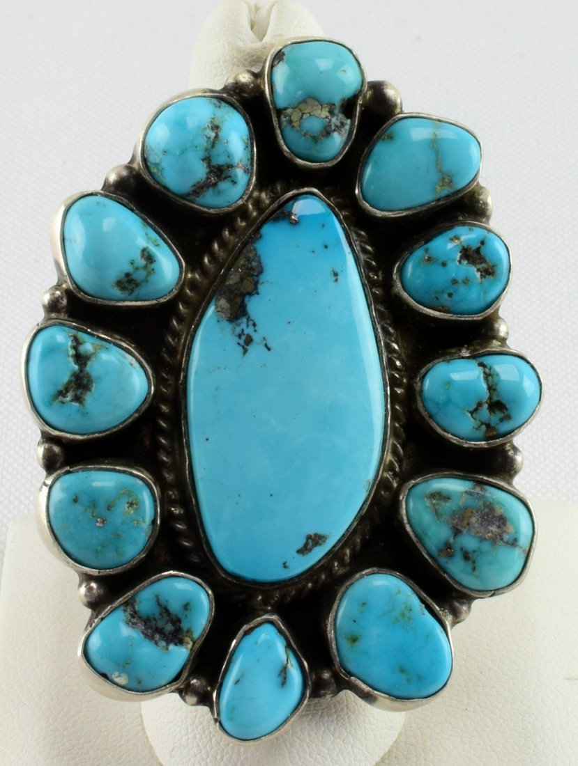 Geraldine James Sterling Castle Dome Turquoise Ring (1 of 3)