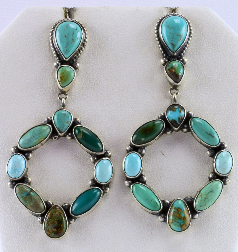 Navajo Royston Sterling Dangle Earrings by S. Tso (1 of 4)