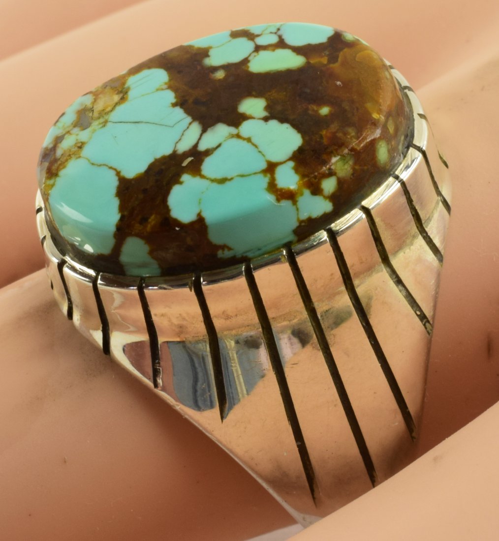 Ray Jack Sterling Montezuma Turquoise Men's Ring (1 of 5)