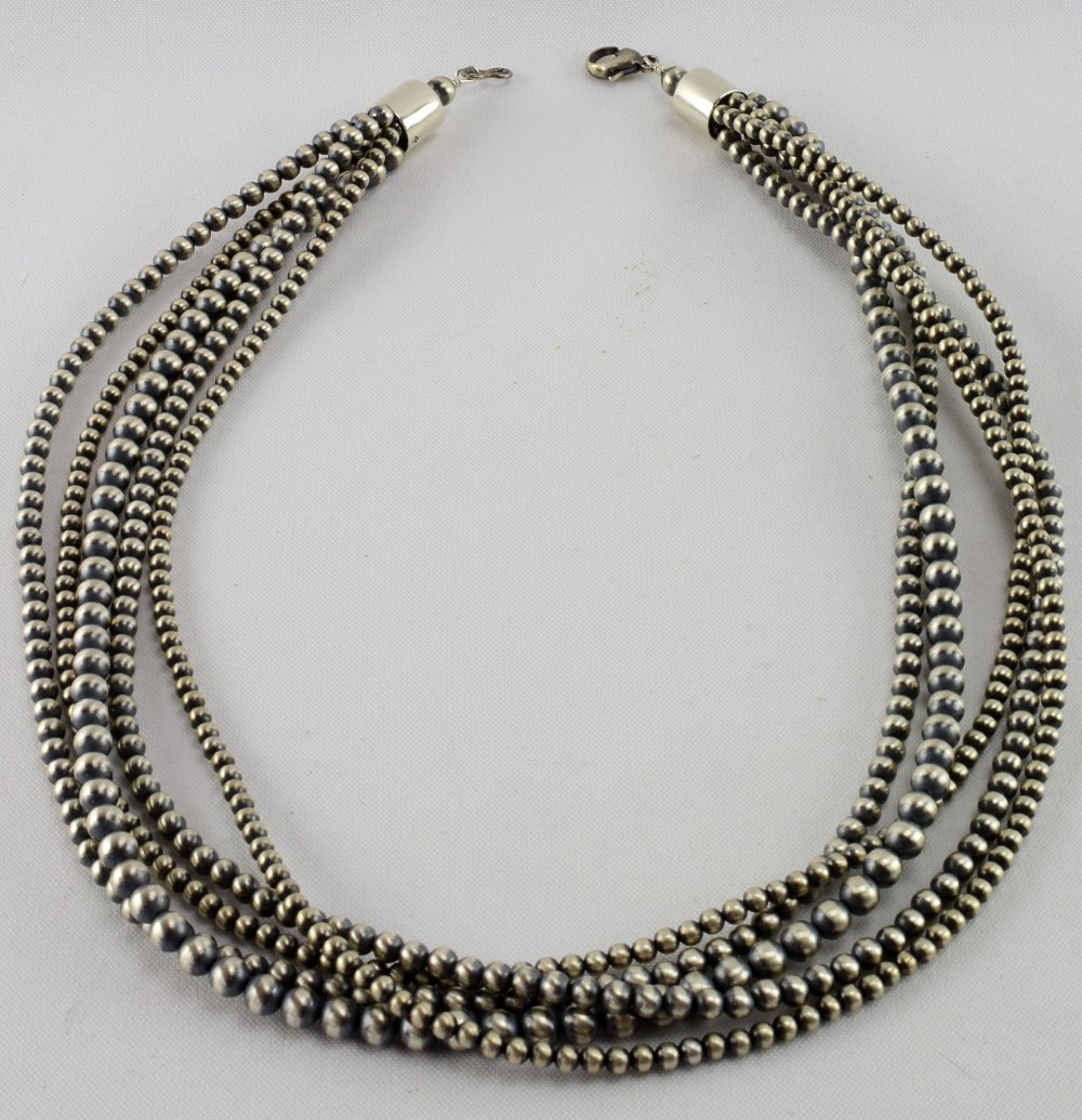 Native American 5 Strand Bench Bead Necklace -24" (1 of 6)