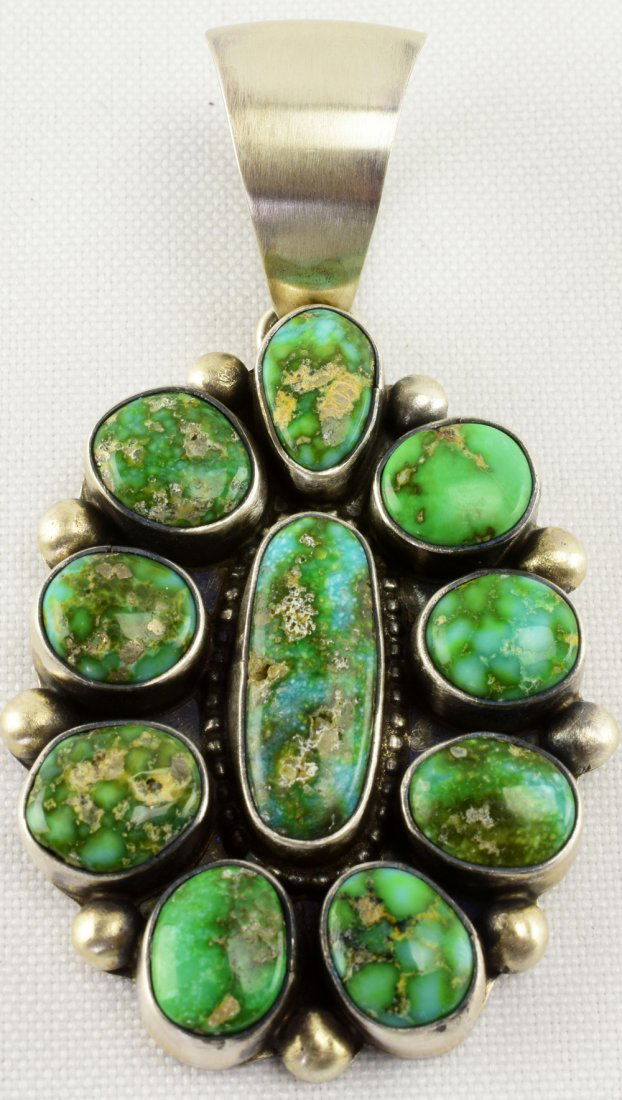 Kathleen Chavez Sterling Sonoran Gold Turquoise Pendant (1 of 4)