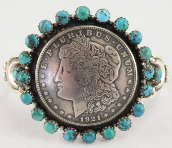 Lawrence Archuleta , Buffalo Dancer Morgan Dollar Cuff