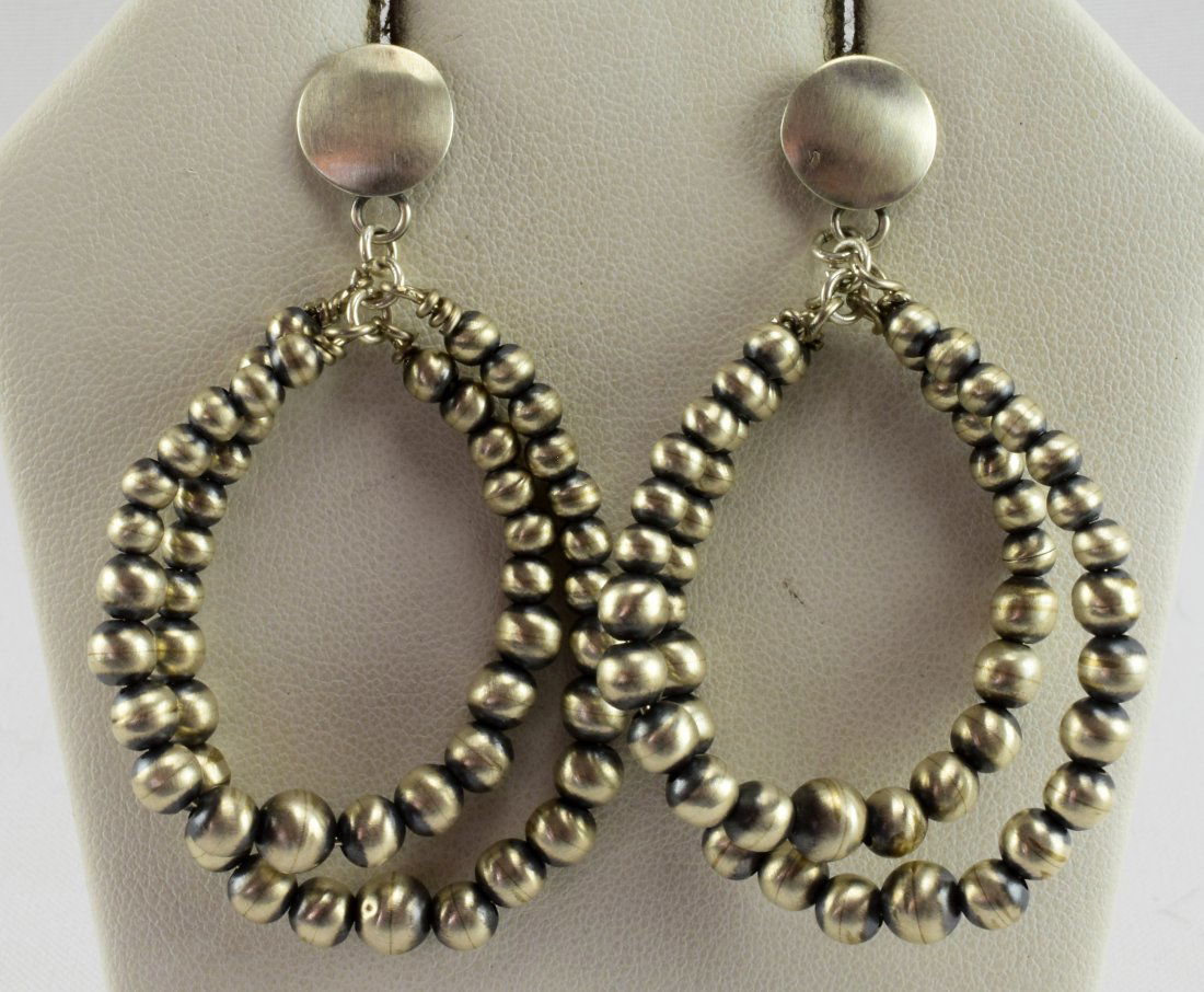 Sterling Double Strand Bench Bead Earrings (1 of 4)