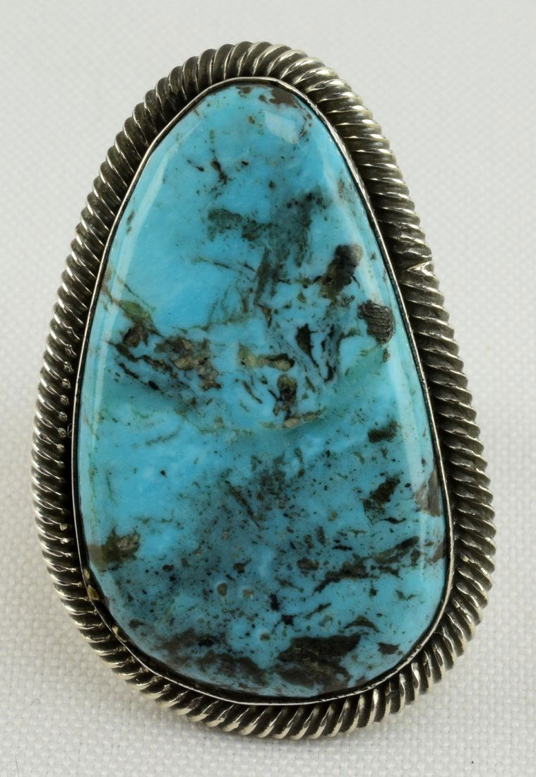 Native American Sterling Indian Mtn. Turquoise Ring (1 of 3)