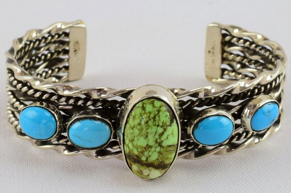 Vintage 5 Stone Bracelet w/Pixie & Sleeping Beauty Turq (1 of 5)