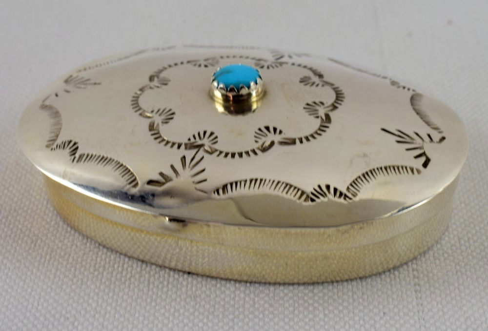 Jeffery Castillo Sterling Silver Oval Hinged Pill Box (1 of 4)