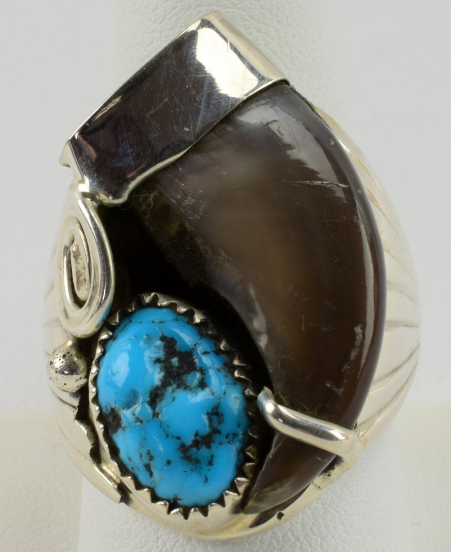 Native American Sterling Men's Bear Claw Ring (1 of 5)
