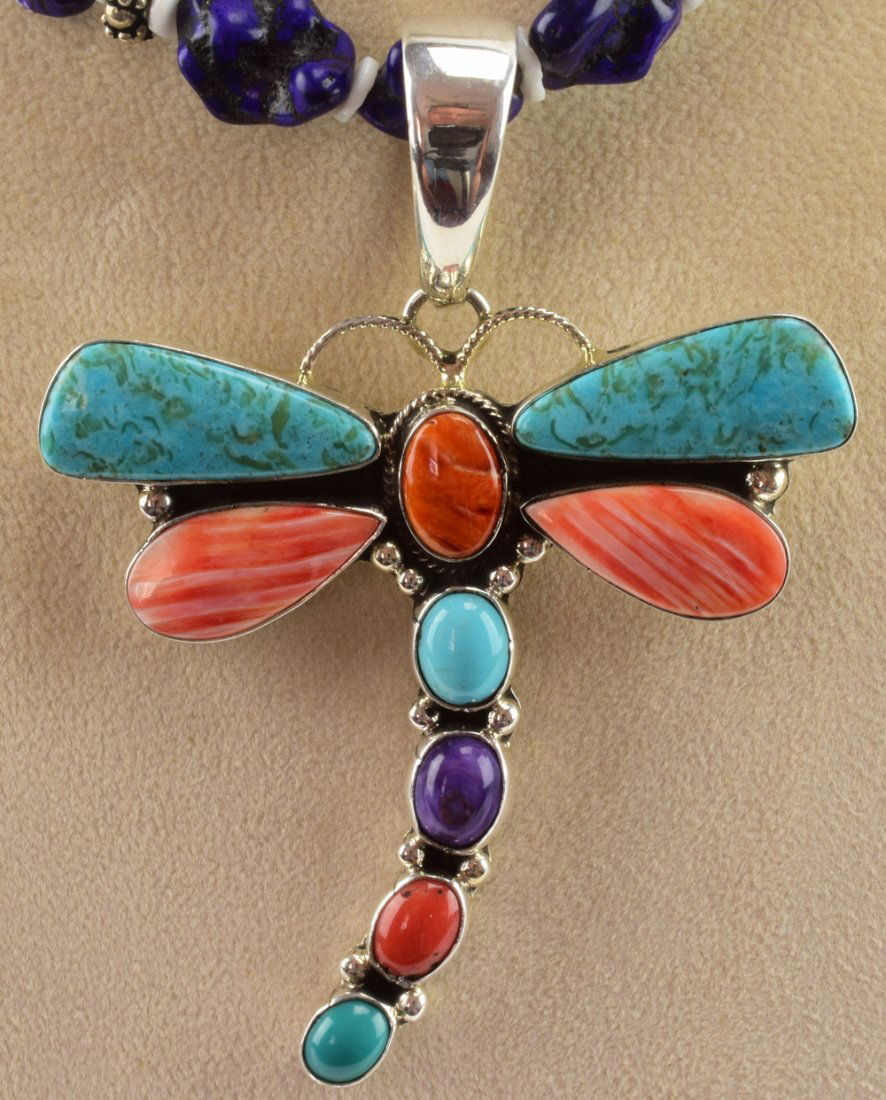 Geraldine James Sterling Turq. & Spiny Oyster Pendant (1 of 4)