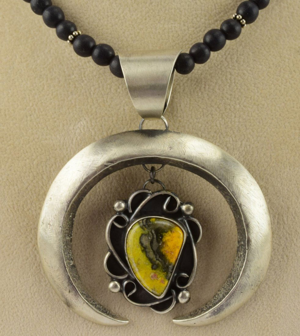 Native American Sterling Bumble Bee Jasper Naja Pendant (1 of 4)