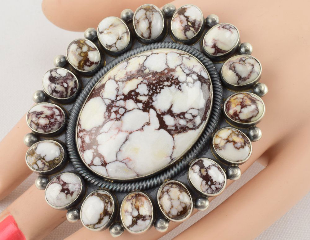 Navajo Huge Sterling Silver Wild Horse Turquoise Ring (1 of 3)