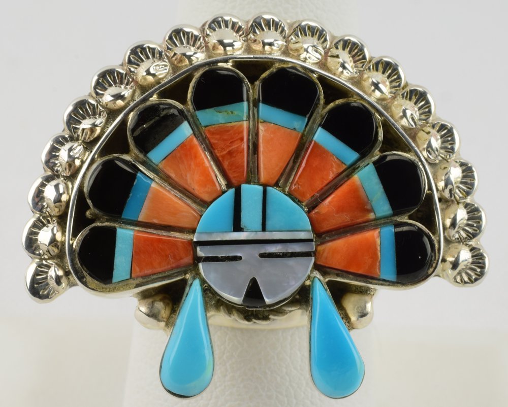 Zuni, R & P Edaakie Multi-Stone Inlay Ring (1 of 4)