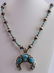 Navajo Apache Blue Turquoise Naja Necklace w/Bench Bead - 2