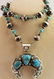 Navajo Apache Blue Turquoise Naja Necklace w/Bench Bead - 3
