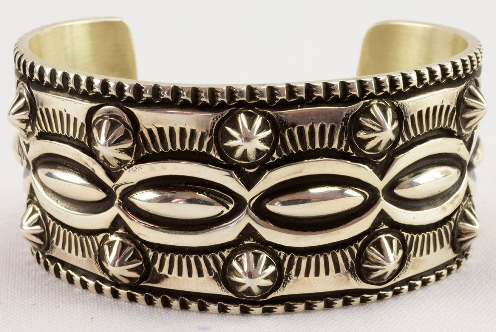 Elvira Bill Sterling Silver Heavy Stamp Cuff Bracelet (1 of 4)