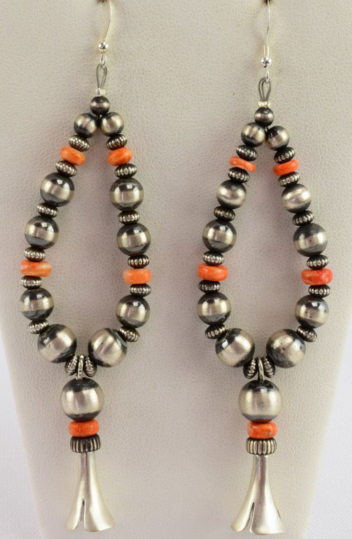 Navajo Sterling Navajo Pearl w/Blossom Earrings (1 of 3)