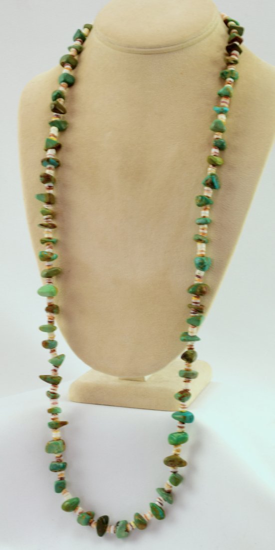 Navajo Heishi and Royston Turquoise Bead Necklace (1 of 3)