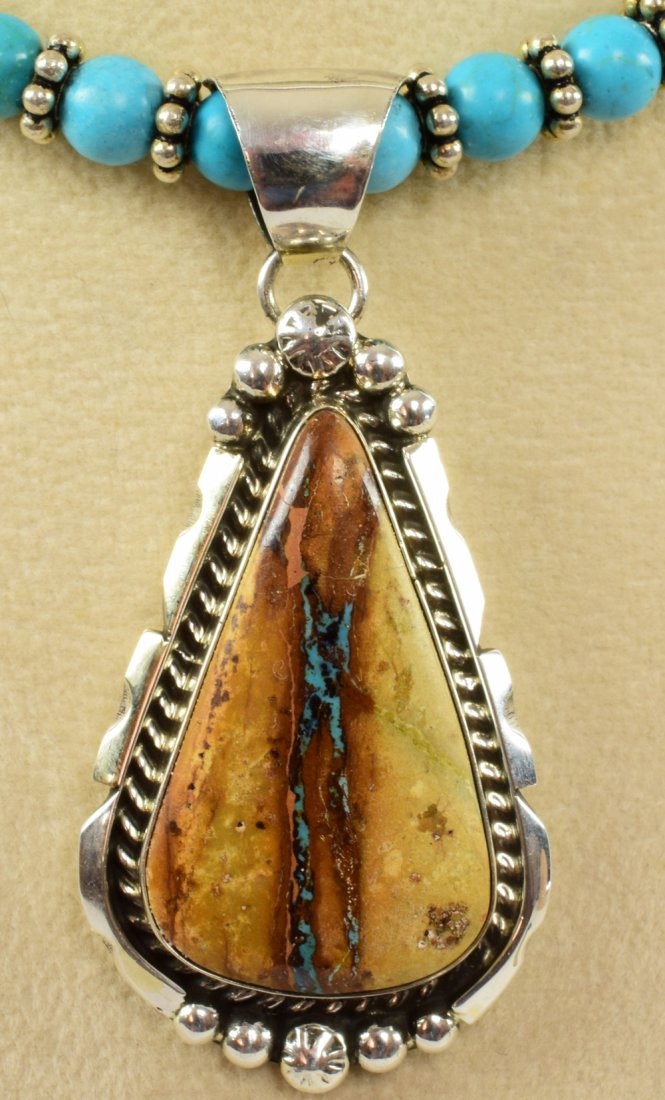 Augustine Largo Sterling Boulder Turquoise Pendant (1 of 3)