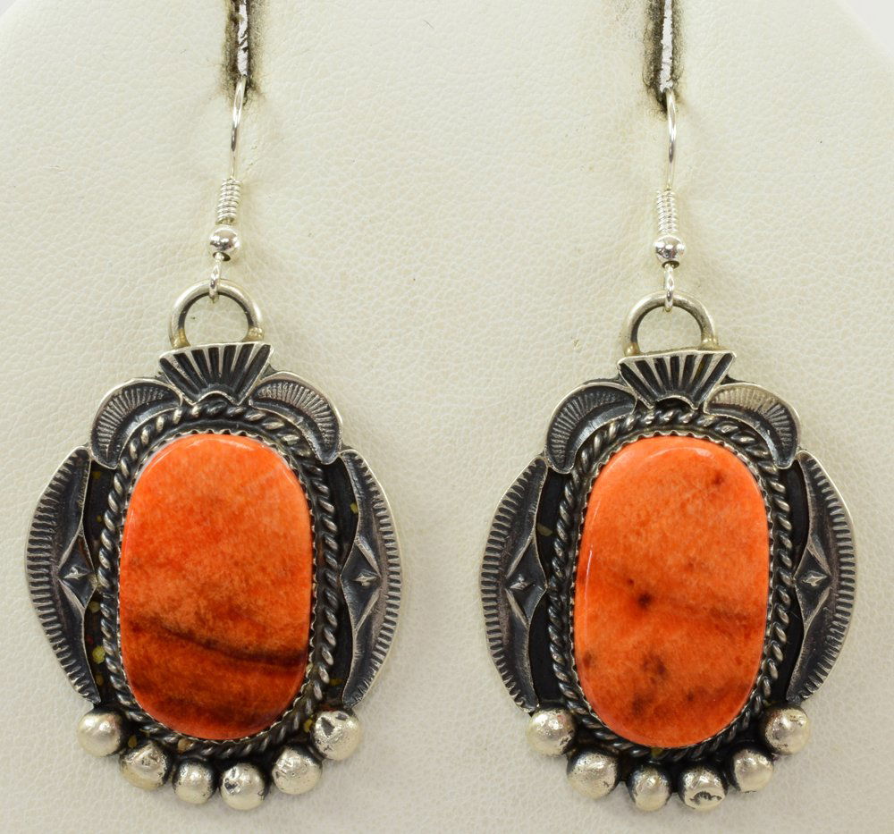 Kevin Billah Sterling Orange Spiny Oyster Earrings (1 of 3)