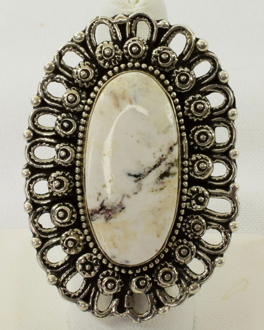 Lorenzo James Sterling White Buffalo Turquoise Ring (1 of 4)