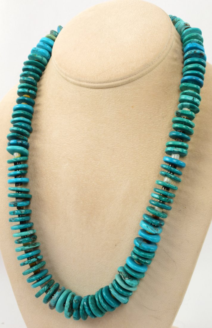 Native American Graduating Lone Mtn. Turquoise Necklace (1 of 4)