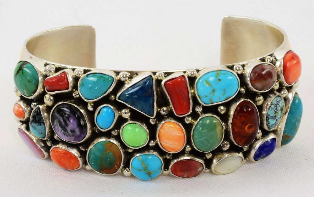 Emer Thompson Sterling Multi-Stone Cabachon Bracelet (1 of 5)