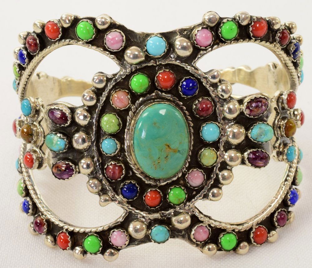 Russell Sam Sterling Multi-Stone Cuff Bracelet (1 of 5)