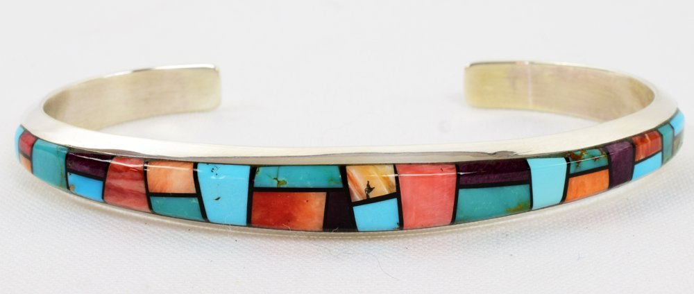 Billy Long Sterling Silver Multi-Stone Inlay Cuff (1 of 4)