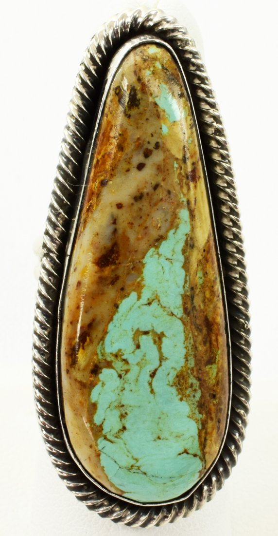 Navajo Sterling Silver Number 8 Turquoise Ring (1 of 3)
