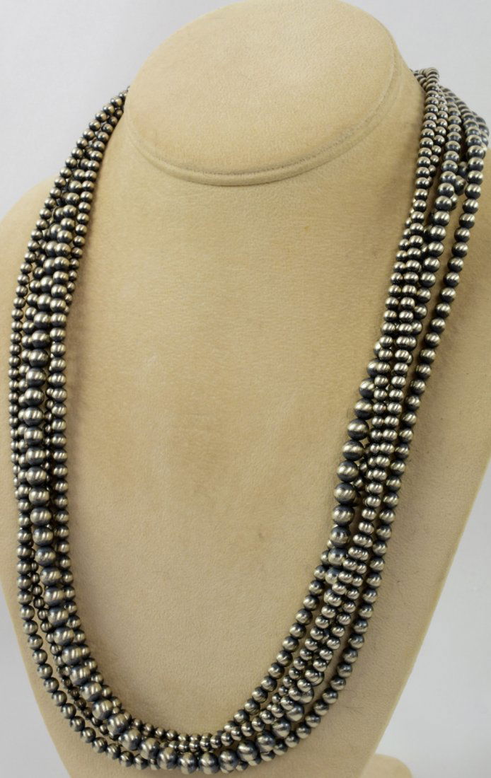 Native American 5 Strand Bench Bead Necklace -24" (1 of 4)