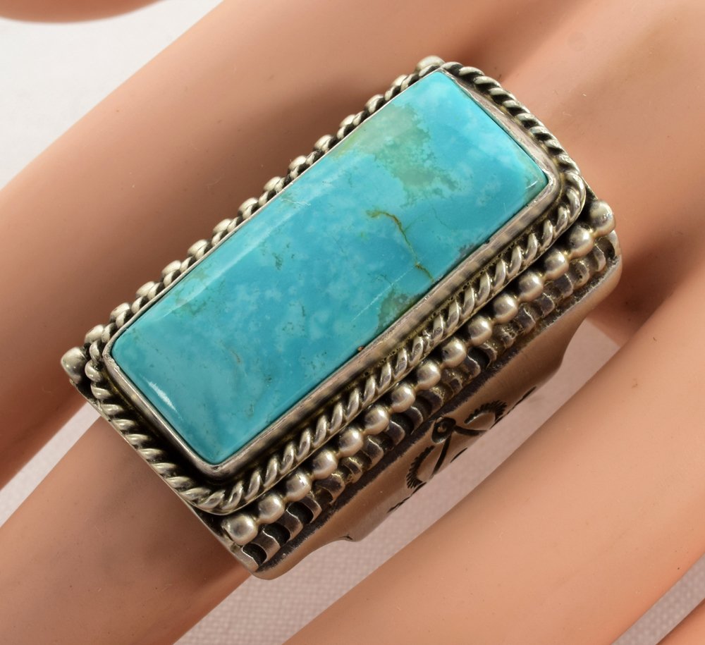 Marcella James Sterling Blue Moon Turquoise large Ring (1 of 3)