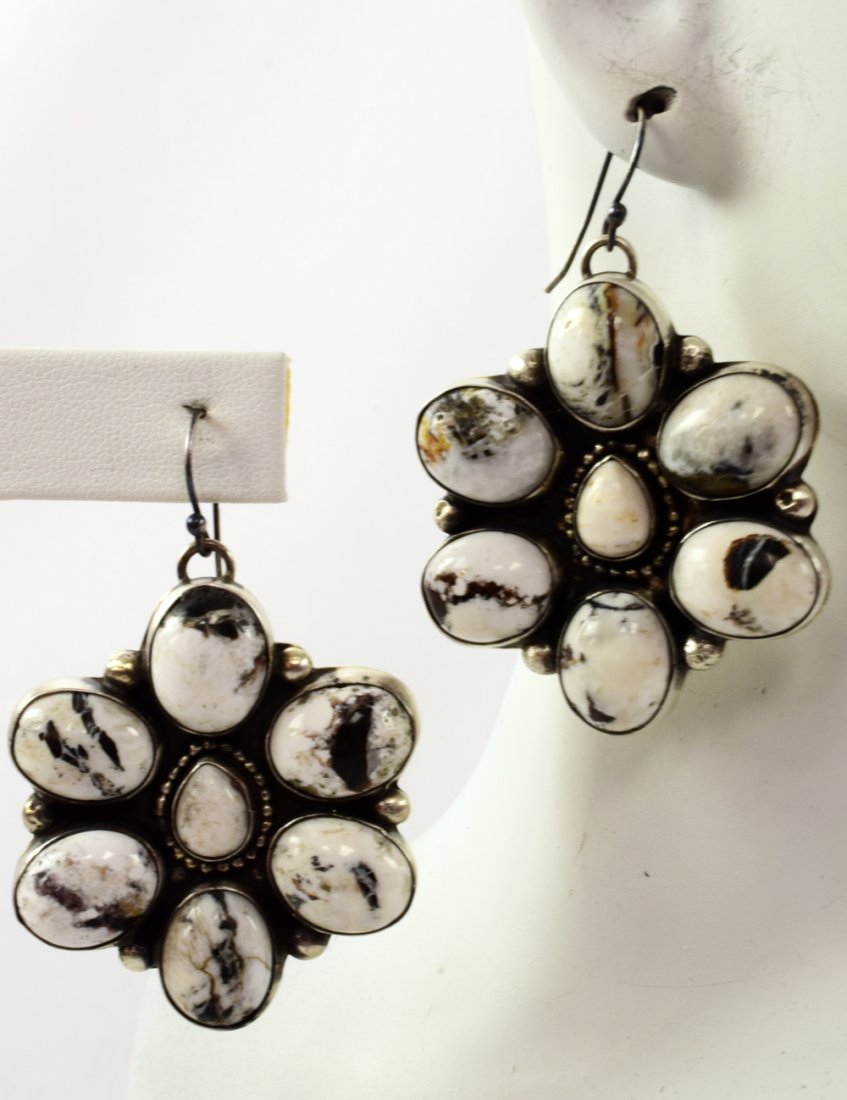 Elanore Largo Large White Buffalo Turquoise Earrings (1 of 4)
