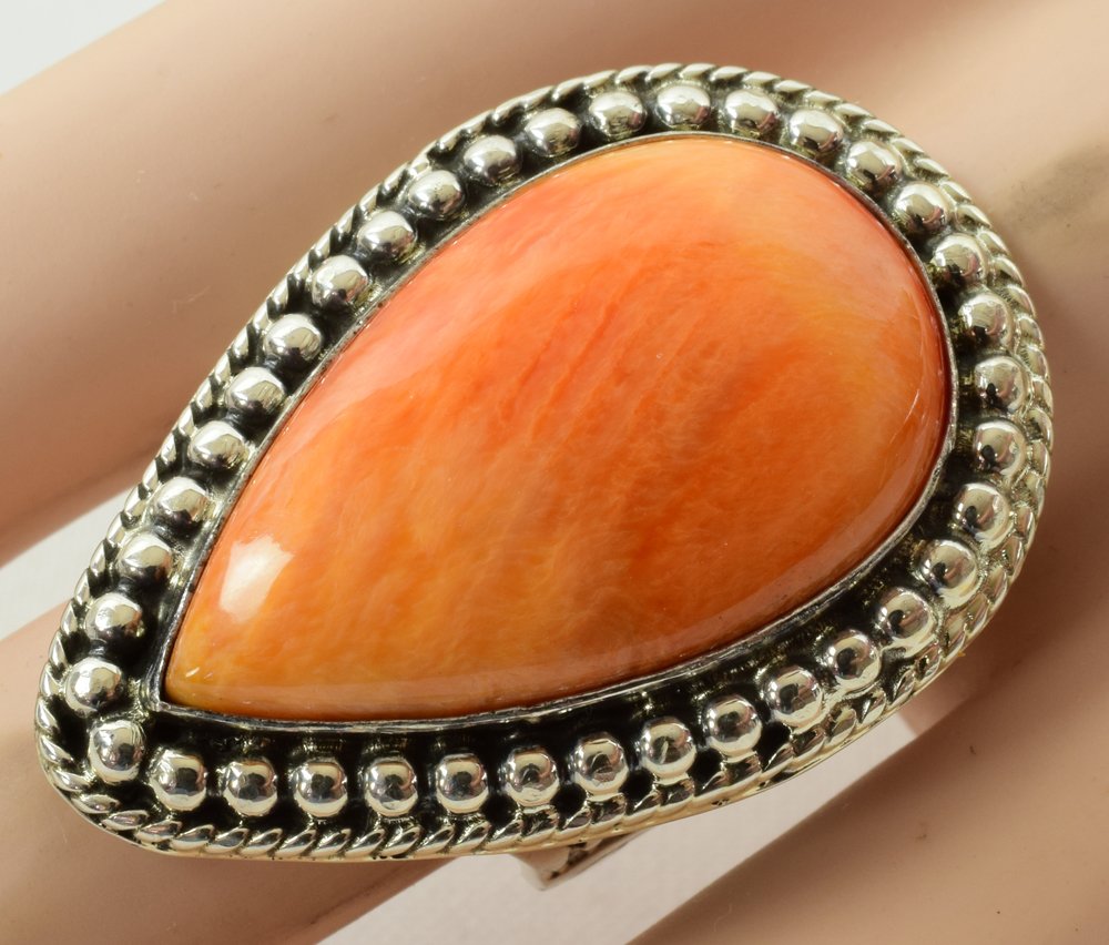 Native American Sterling Spiny Oyster Ring (1 of 4)