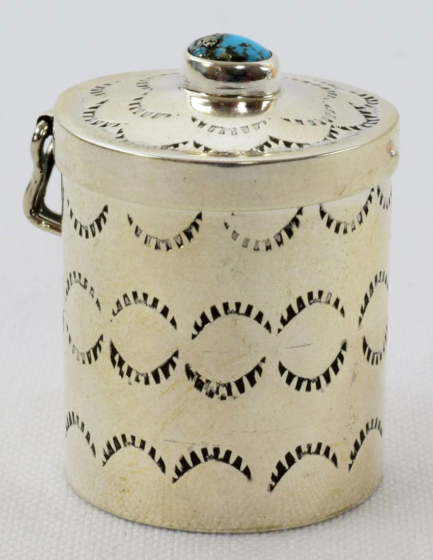 Native American Sterling Silver Pill/Storage Box (1 of 7)