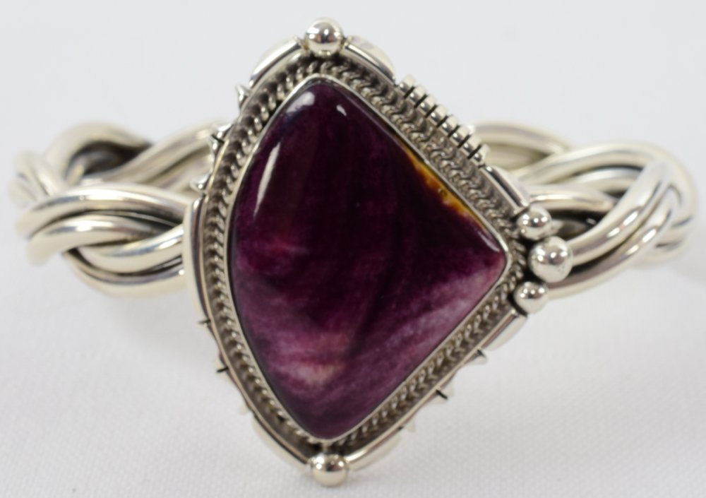 Native American Purple Spiny Oyster Twist Band Cuff (1 of 4)