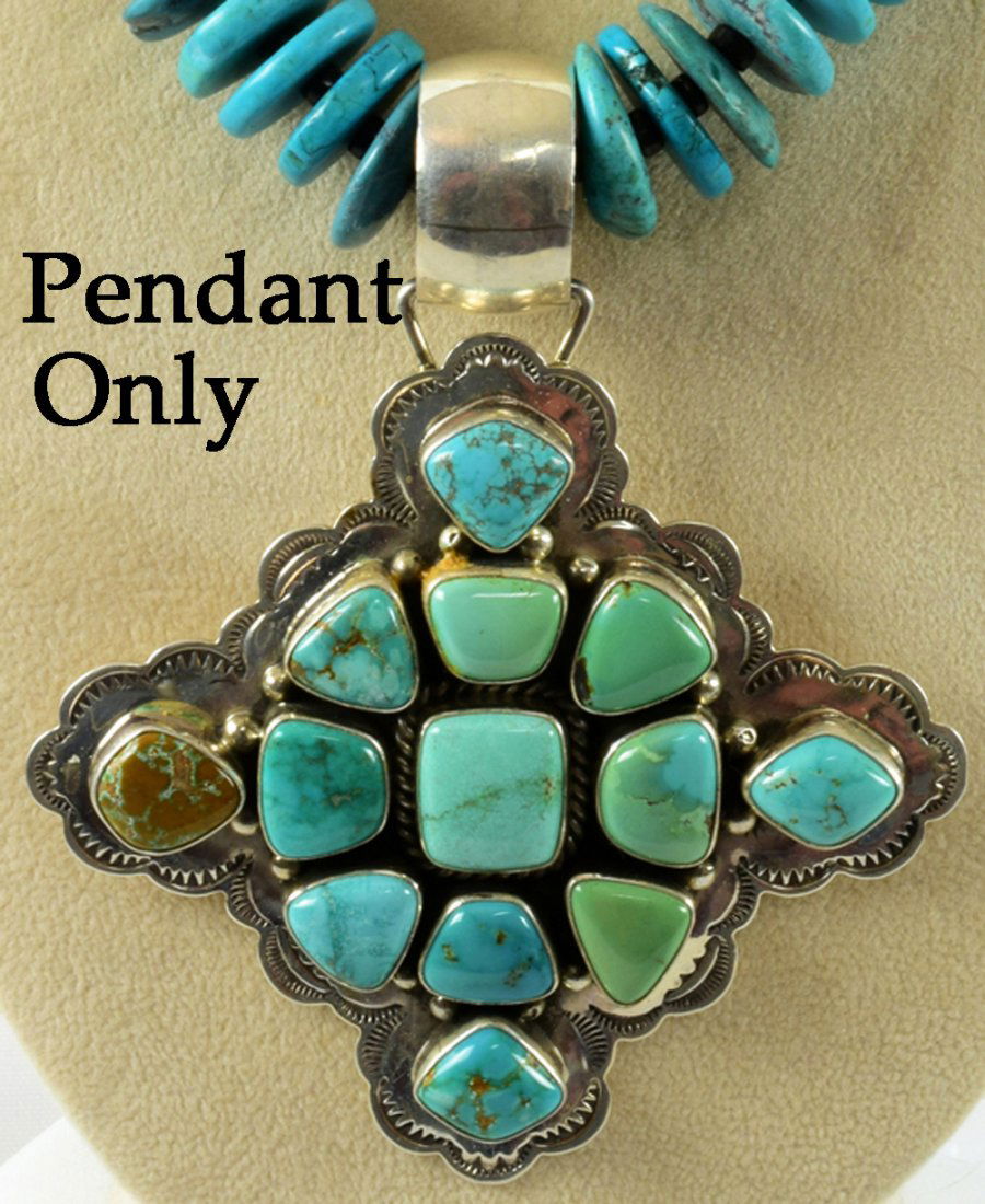 Ray Bennett Sterling Royston Turquoise Large Pendant (1 of 7)