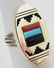 Native American Sterling Silver Cobblestone Inlay Ring