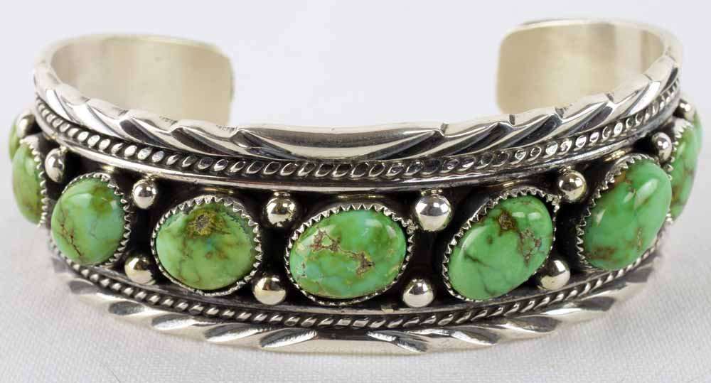 Russell Sam Sterling Senoran Gold Turquoise Bracelet (1 of 4)