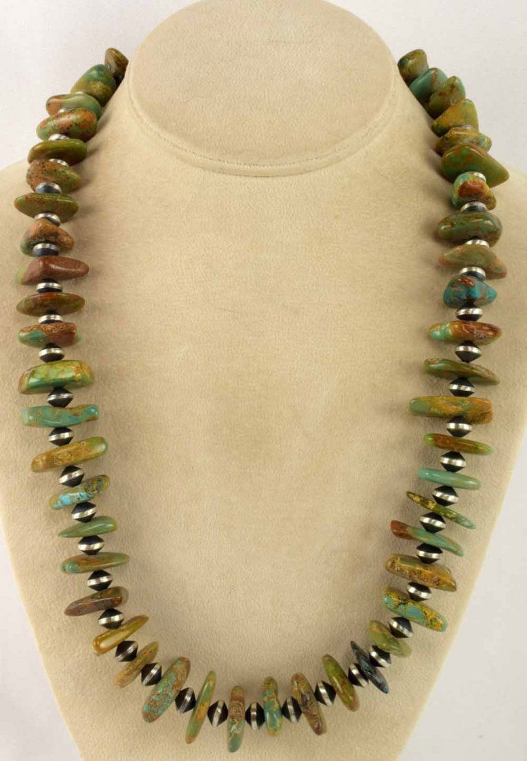 Navajo Royston Turquoise and Bench Bead Necklace (1 of 4)