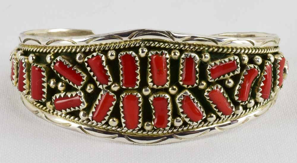 Anita Whitegoat Sterling Coral Nugget Bracelet (1 of 5)