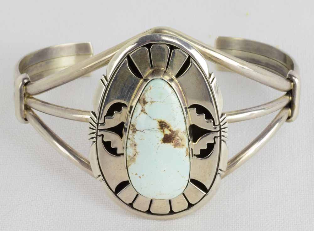 Eugene Belone Sterling Dry Creek Turquoise Bracelet (1 of 4)