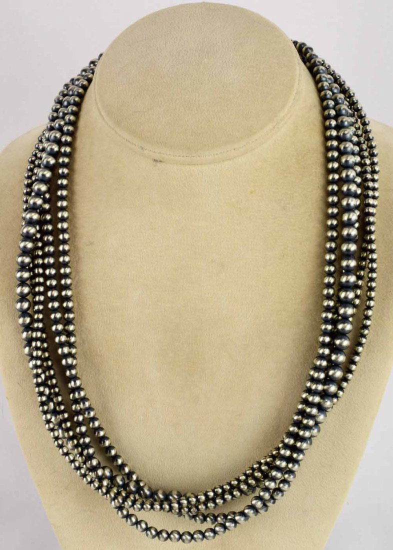 Native American 5 Strand Bench Bead Necklace -22 in. (1 of 5)