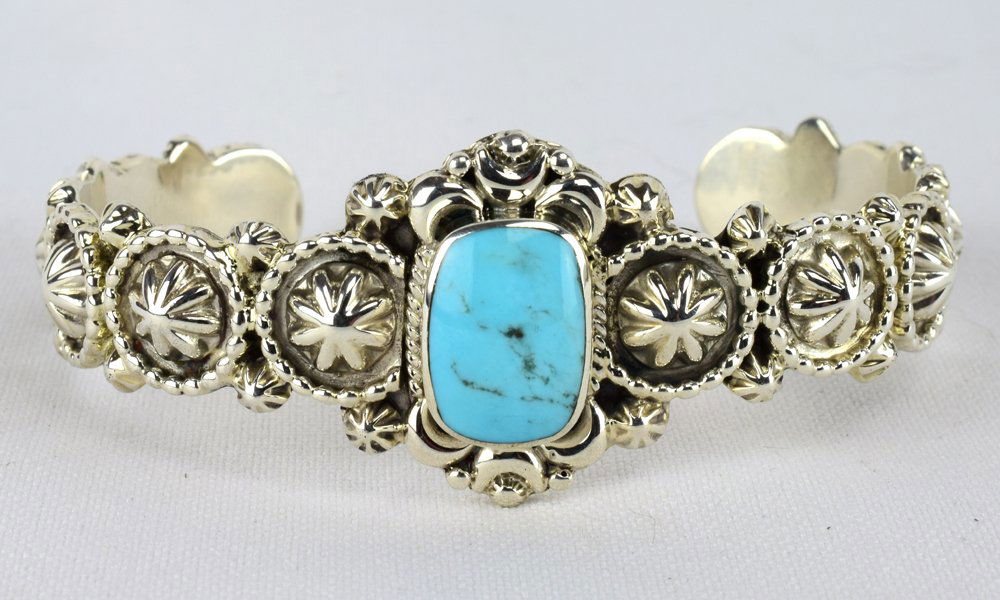 Bobby Platero, Godber Turquoise Star Drop Cuff (1 of 5)