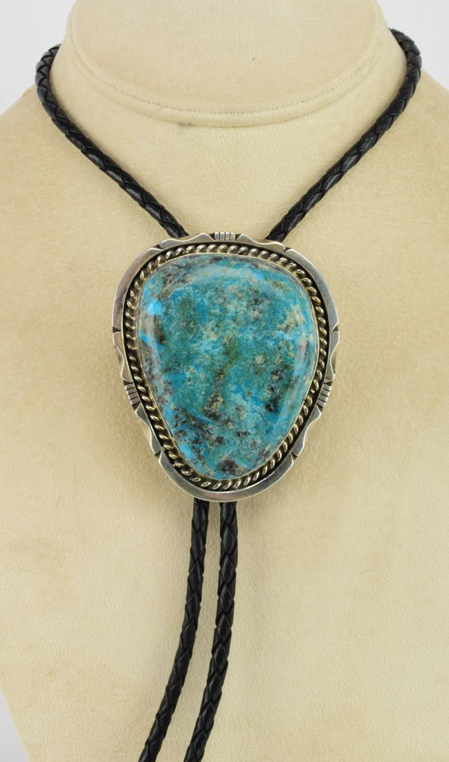 Eddie Sacatero Huge Pilot Mountain Turq. Bolo Tie (1 of 4)