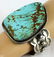 Huge Sterling No. 8 Turquoise Bracelet by Chimney Butte - 2