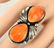 E. Richards Sterling Spiny Oyster Double Stone Ring