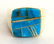 Native American Sterling Turquoise Inlay Men's Ring