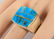 Native American Sterling Turquoise Inlay Men's Ring - 3