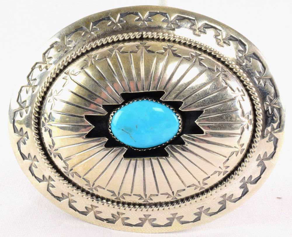 Wilbur Musket Sterling Shadow Box Belt Buckle (1 of 3)