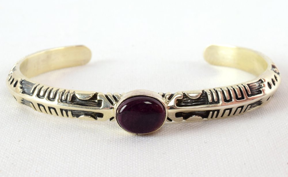 Native American Sterling Sugilite Cuff Bracelet (1 of 4)