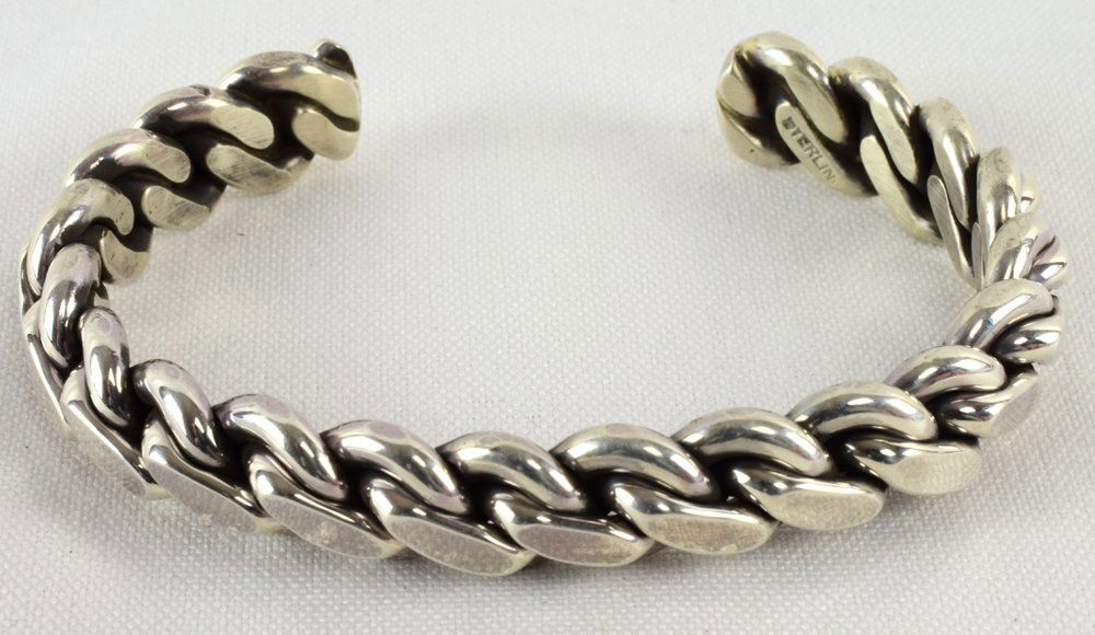 Native American Sterling Men's Braided Rope Bracelet (1 of 5)